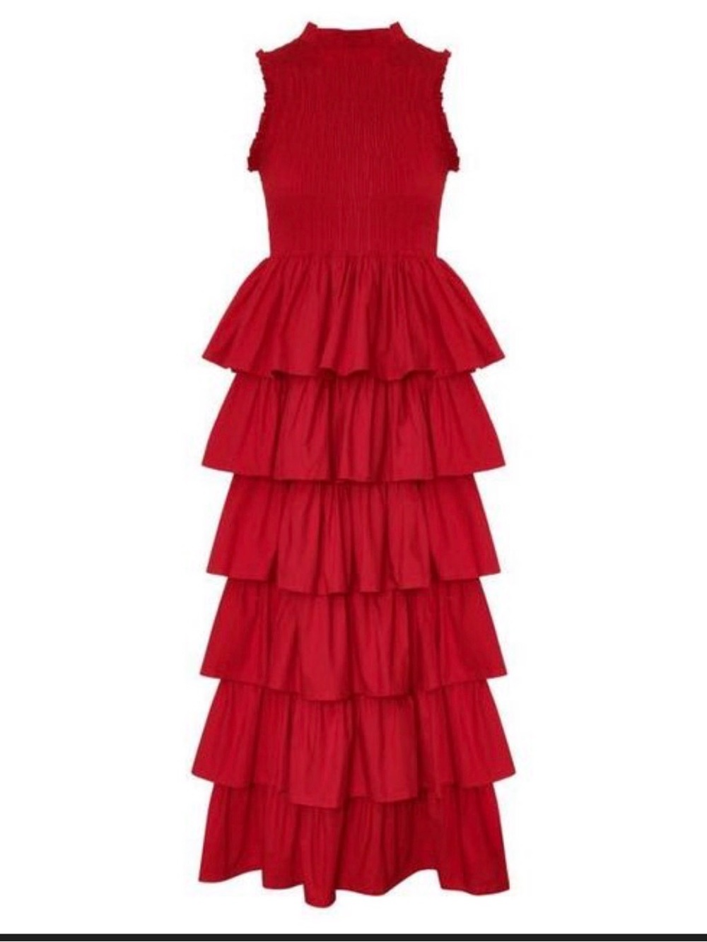 Macy's Elegant Red Tiered Dress